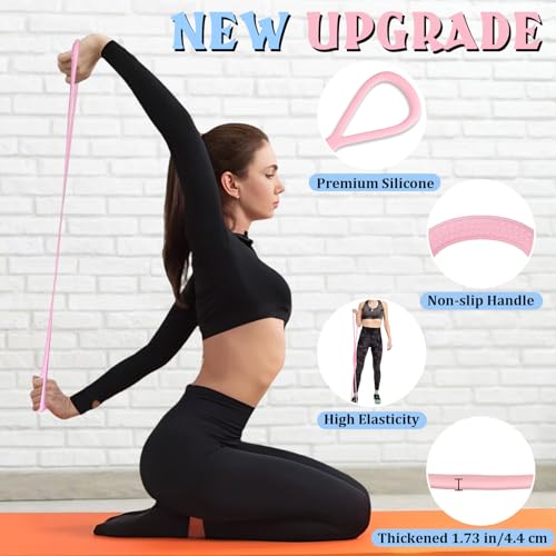 3PCS Figure 8 Resistance Bands for Women Men, Figure 8 Fitness Resistance Band, Resistance Bands with Handles, Exercise Equipment for Yoga, Pilates, Physical Therapy (15 lbs, 25 lbs, 35 lbs)