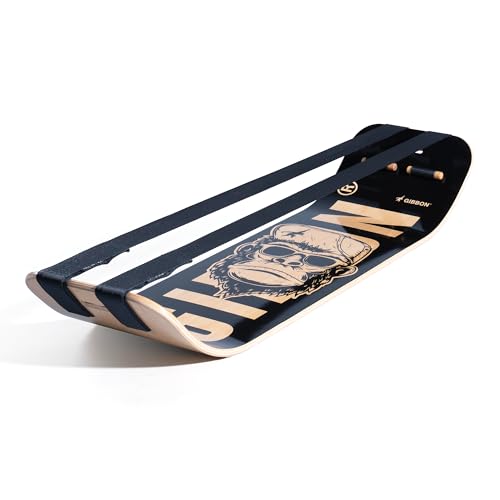 GIBBON SlackBoard - GiBoard Balance Board - Gift for Kids & Adults - 1 & 2 Line Options - Slackline Balance Trainer for Core Workouts, Standing Desk Exercise, Home Gym, Yoga & More - color: Caesar Plus - 2 Line