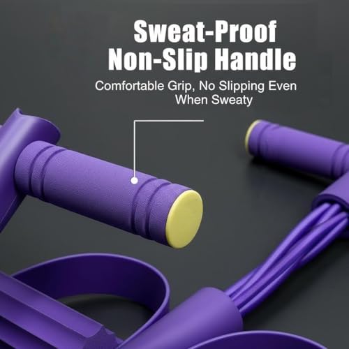Pedal Resistance Bands with Handles, Multifunction Tension Rope for Arm, Leg, Waist and Shoulder Training