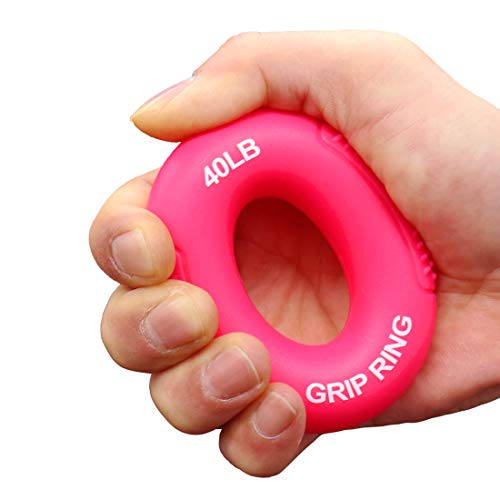 Boaton Hand Grips for Gym, Weightlifting, Pull-ups, Rock Climbing - Boys and Girls - color: 40LB-rose red
