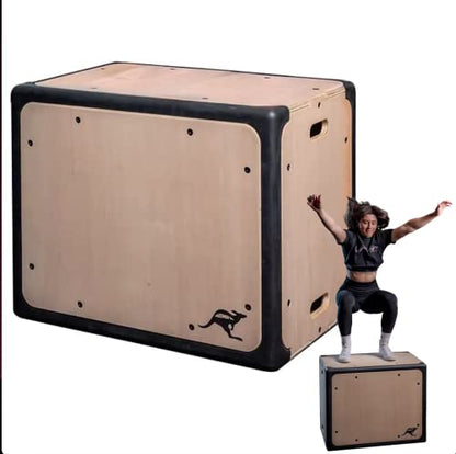 Plyometric Box 3 in 1 Protective Foam and Non Slip Wood plyo Box for Jump Training and Conditioning, Protect Your Shins from Injury!
