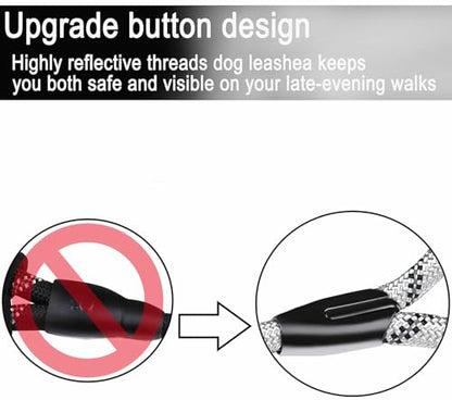 6 FT Heavy Duty Dog Leashes with Comfortable Padded Handle,Light Gray - color: Light Gray, size: 6 Feet x 1/2 Inch