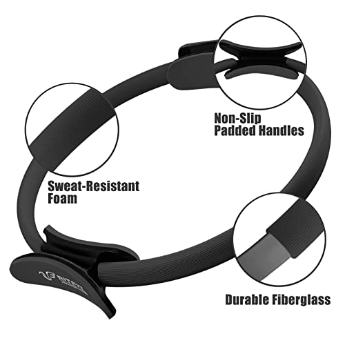 RitFit Pilates Ring Circle - 14 Inch Magic Fitness Circle for Toning Inner & Outer Thighs, Bonus Workout Guide Included - style: Black