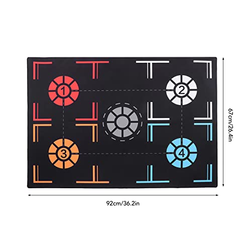 Estink Rubber Basketball Training Mat Black 2mm Footstep Dribbling Practice Mat 67 X 92cm with Point Markers Foldable Non Slip for Kids Under Training