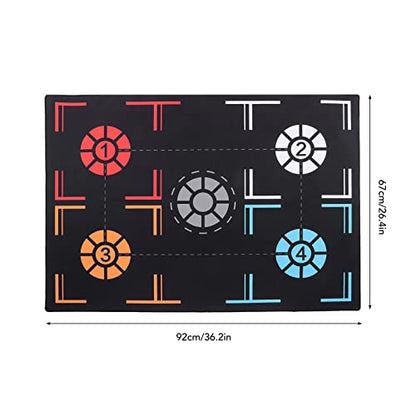 Estink Rubber Basketball Training Mat Black 2mm Footstep Dribbling Practice Mat 67 X 92cm with Point Markers Foldable Non Slip for Kids Under Training