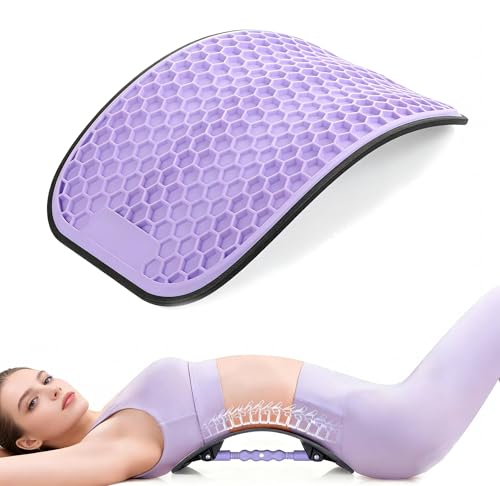 Back Stretcher for Spinal Decompression, Adjustable Lumbar Support Board, 360° Multi-Angle Support, PP+TPR, Extra-Wide, Supports up to 330 lbs