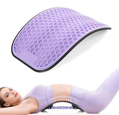 Back Stretcher for Spinal Decompression, Adjustable Lumbar Support Board, 360° Multi-Angle Support, PP+TPR, Extra-Wide, Supports up to 330 lbs