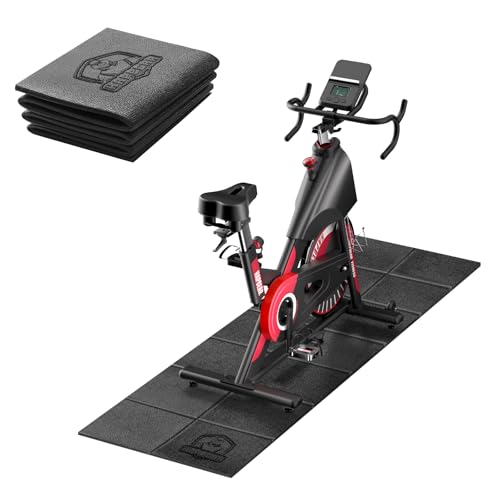 HAPBEAR Treadmill Mat, 55"x24"/68"x24"/79"x35.5" Non-Slip Foldable Exercise Equipment Mat for Walking Pad, Weight Bench, Noise Reducing Shock Absorbing Floor Protector for Home Gym, Carpet & Hardwood Floors - color: 55" L X 24" W X 0.2"th-black