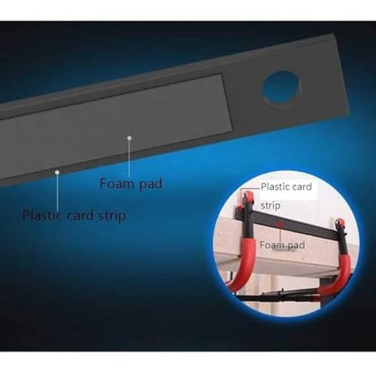 Doorway Pull-Up Bar No Screws, Portable Chin-Up Bar for Home Gym, Steel Horizontal Bar 150kg Load (Blue)