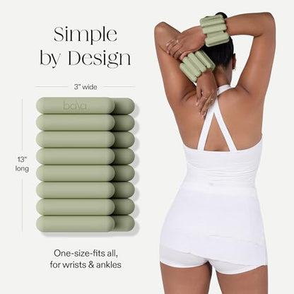 Bala Bangles Wrist & Ankle Weights for Women & Men, Home Gym Equipment - color: Sage, size: 3 LB