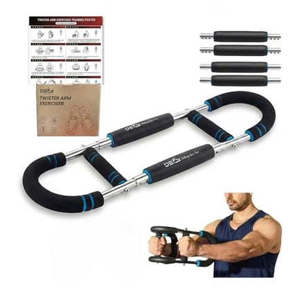 DEFY Adjustable Arm Twister Trainer (30-110 Lbs) with 4 Steel Springs & 3 Resistance Levels – Portable Chest Expander for Biceps, Shoulders, and Upper Body Fitness