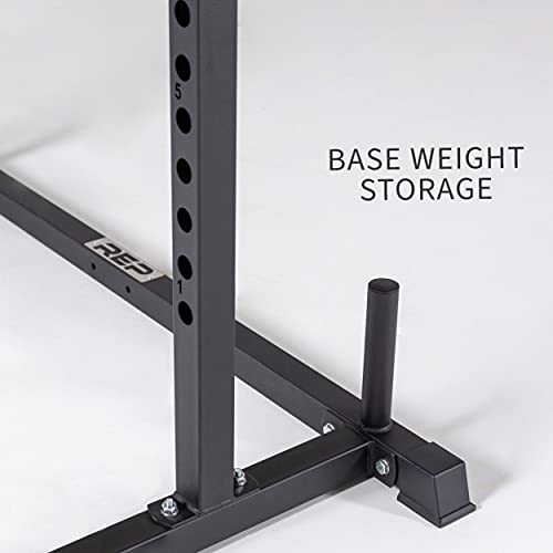 REP Fitness PR-1100 Power Rack Home Gym System, Squat Cage with Attachment Compatibility Multi-Grip Pull Up Bar, Adjustable J Cups, Extended Safeties, 700 lb Capacity, Strength Training Equipment - style: Power Rack