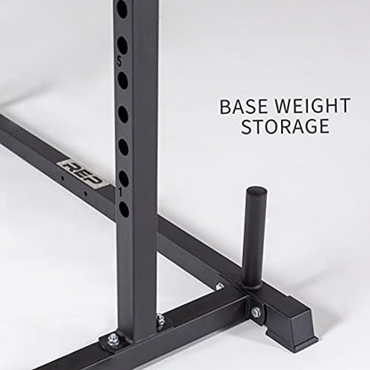 REP Fitness PR-1100 Power Rack Home Gym System, Squat Cage with Attachment Compatibility Multi-Grip Pull Up Bar, Adjustable J Cups, Extended Safeties, 700 lb Capacity, Strength Training Equipment - style: Power Rack