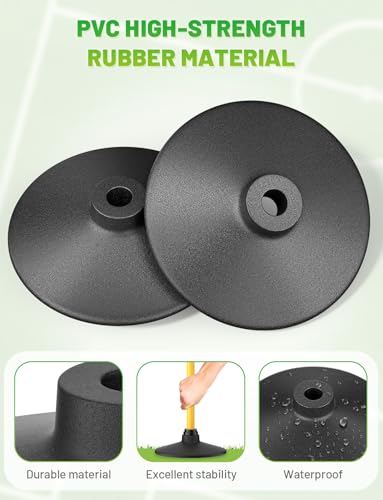 GHB Rubber Base 6 Pack Compatible Agility Poles Sports Soccer Training Extention,Detachable Speed Training Equipment Football Accessories
