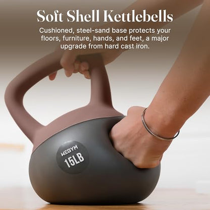 WeGym Soft Kettlebells with Cushioned Impact-Resistant Base and Anti-Slip, Wide-Grip Handle for Home Workouts, Weightlifting, and Full Body Strength Training - color: Pink, style: 20LB