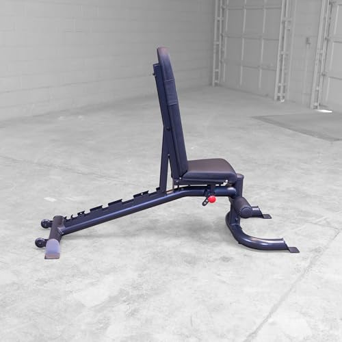 Body Solid (GFID100B) Adjustable Leverage Flat Incline Decline Bench for Weight Lifting, Heavy Duty Fitness Workout Equipment for Bench Press & Incline Exercise, Commercial and Home Gym Essentials