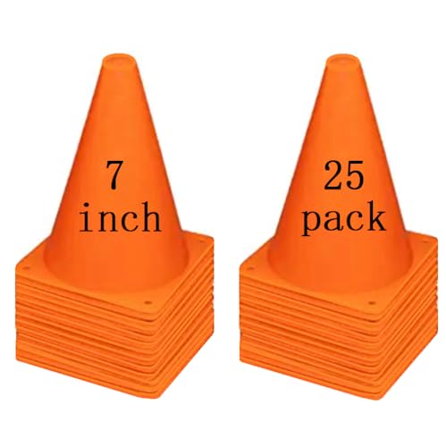 Soccer Cones 7 Inch 25 Pack - color: Orange