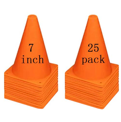 Soccer Cones 7 Inch 25 Pack - color: Orange