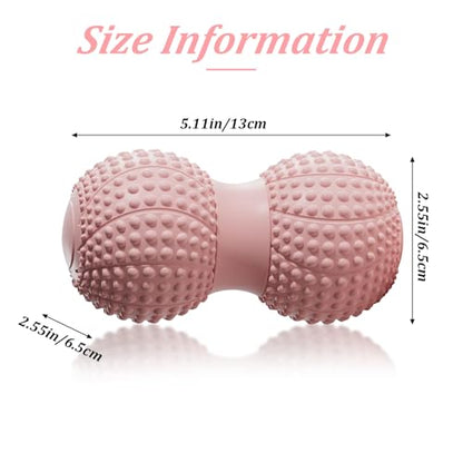 Peanut Massage Ball for Deep Tissue, Trigger Point Therapy, Myofascial Release – Double Lacrosse Foam Roller for Back, Neck, Foot, Muscle Relief, Yoga & Physical Recovery (Grey)