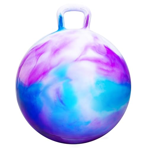 Hopper Balls for Kids 6-12, 20 Inches Bouncy Ball with Handle, 20" Inflatable Bouncing Hopper, 50cm Bouncing Toys, Outdoor Hopping Toys for Girls Boys Gifts - color: Purple, size: Age:6-12(20''/50cm)