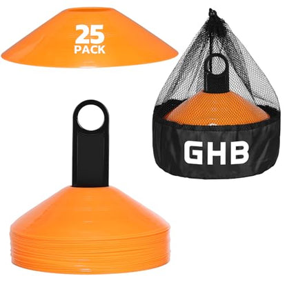 GHB Soccer Cones 25/50/100 Pack Disc Soccer Sport Cones - color: 25Pcs Orange