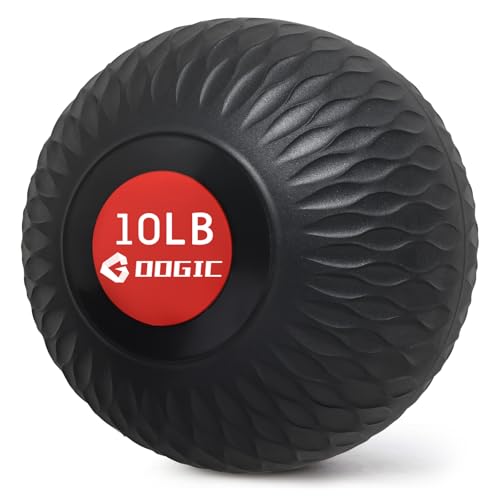 Slam Ball 8-10 lb Medicine Ball Weighted Balls for Exercise and Workout, Strength, Cardio, Cross-Training and Core Workouts - color: Black, size: 10 LB
