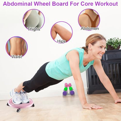 Ab Roller Wheel, Women's Multifunctional Abdominal Wheel Board with Mat, 360° Rotating, for Full Body Fat Burning Tummy Weight Control Gym or at home workout equipment - color: Green