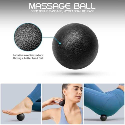 Krightlink 5-in-1 18" Foam Roller Set for Deep Muscle Massage Release - color: Black-18"(5 in 1)