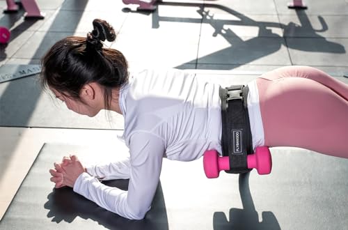 Hip Thrust Belt for Dumbbells,Booty Belt for Hip Thrust Slip-Resistant Padding - color: Black