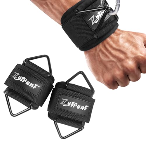 Wrist Cuffs for Cables Gym, Lifting Cuffs Wrist Straps for Cable Machines Strength Training Equipment - color: Black, size: M(5.4"-6.7")