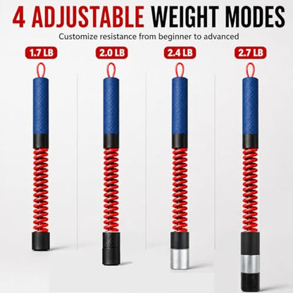Adjustable Weighted Ropeless Battle Rope, Progressive Weight Training for Home & Small Spaces, Light Weight for Fast Cardio, Heavy for HIIT Challenge, Beginner, Home Gym, Activate Training State