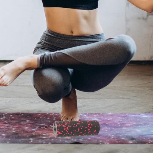 Portable Yoga Column Massager Hard Foam Roller for Muscle Release Red