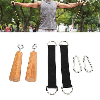 Wooden Pull-Up Grips, Durable Comfortable Upper Body Strength Trainer Home Gym Equipment for Men Women Fitness Enthusiasts Strength Training Daily Workouts