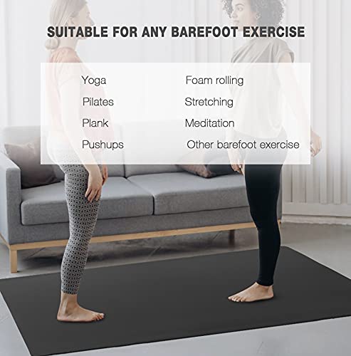 UMINEUX Large Yoga Mat for Men and Women 1/4 & 2/5 Inch Extra Thick TPE Fitness Mat for Home Gym Workout, Non-Slip, Eco Friendly Exercise Mat for Yoga, Pilates, Stretching, Meditation