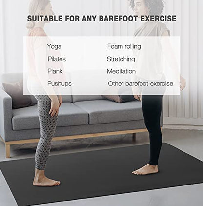 UMINEUX Large Yoga Mat for Men and Women 1/4 & 2/5 Inch Extra Thick TPE Fitness Mat for Home Gym Workout, Non-Slip, Eco Friendly Exercise Mat for Yoga, Pilates, Stretching, Meditation