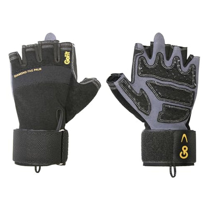 GoFit Xtrainer Cross Training Gloves for Men – Diamond-Tac Palm Workout Gloves for Weightlifting, Pull-Ups – Large, GF-CT-LG
