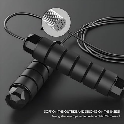Jump Rope - Tangle-Free Rapid Speed with Ball Bearings -jump Rope for Men, Women, Kids and Adults – Home Exercise and Slim Body Adjustable Speed Jump Ropes for Fitness at Home Gym Workout