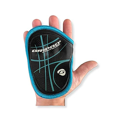 Gripad RX Lifting Grips | The Most Durable Grip Pads Yet | The Alternative to Weight Lifting Gloves, Gym Workouts, WOD, Weightlifting | Neoprene Hand Grips | Flexible Rubber Palm - color: Black / Blue