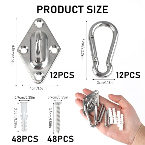 Wall Mount for Resistance Bands, Workout Anchors Wall Resistance with Hook for Fitness Bands, Space Saving Workout Equipment for Home Gym Weight Straps Suspension Training Exercise - style: 12 Pack