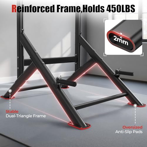 Sportsroyals Power Tower Pull Up Bar Station, 450LBS Stable Pull Up Dip Station for Home Gym Strength Training Equipment | FED Fitness - color: Black-02