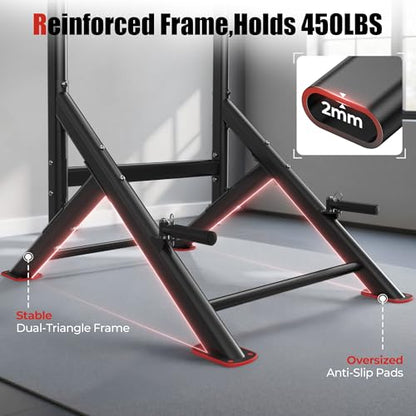 Sportsroyals Power Tower Pull Up Bar Station, 450LBS Stable Pull Up Dip Station for Home Gym Strength Training Equipment | FED Fitness - color: Black-02
