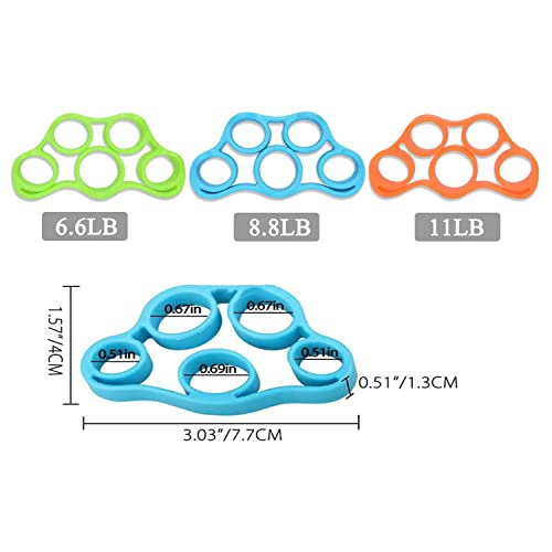 3pcs Finger Stretcher Exerciser, Hand Grip Strengthener, Hand Exerciser,Forearm Exerciser Trainer Silicone Rings for Muscle & Rehabilitation