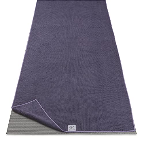 Gaiam Yoga Mat Towel, Non-Slip Microfiber, Hot Yoga (Heron Lilac) - color: Heron Lilac