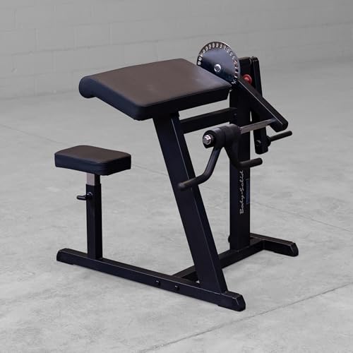 Body-Solid (GCBT380B) Cam Series - Adjustable Seat Biceps and Triceps Machine for Home Gym - Compact Workout Equipment for Arm Training and Weight Lifting, Black