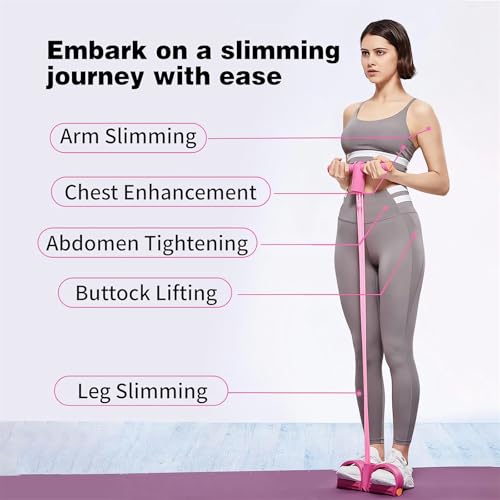 21 Fitness Resistance Bands-4 Tube Pedal Ankle Puller - 2023 New Sit up Leg Stretch Rope Exercise Bands with Handles, Stretching Workout Fitness Bands for Arm Weights Exercise Equipment - color: Blue
