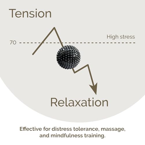 2X Spiky DBT Skill Balls | 2inch | Magnetic Stress Relief Balls | Spiky Massage Balls for Relaxation, Tension Release, Focus & Mobility (Black) - color: Black