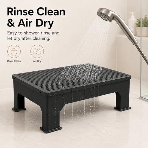 Litter Box Step for Automatic Litter Boxes, Double-Layer Litter Trapper Step Platform, Adjustable 3.5" & 6", Non-Slip 16.5" x 12.6" Cat Litter Step Ramp for Senior Cats & Kittens