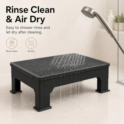 Litter Box Step for Automatic Litter Boxes, Double-Layer Litter Trapper Step Platform, Adjustable 3.5" & 6", Non-Slip 16.5" x 12.6" Cat Litter Step Ramp for Senior Cats & Kittens