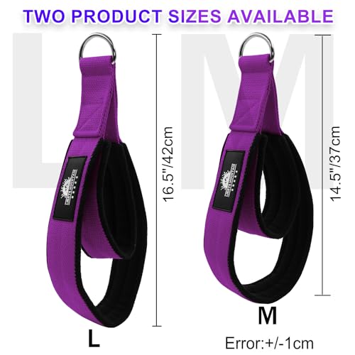 Durable Pilates Double Loop D-Ring Straps - Padded Handles for Reformer, Yoga & Home Gym Workouts