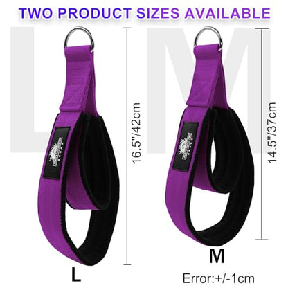 Durable Pilates Double Loop D-Ring Straps - Padded Handles for Reformer, Yoga & Home Gym Workouts
